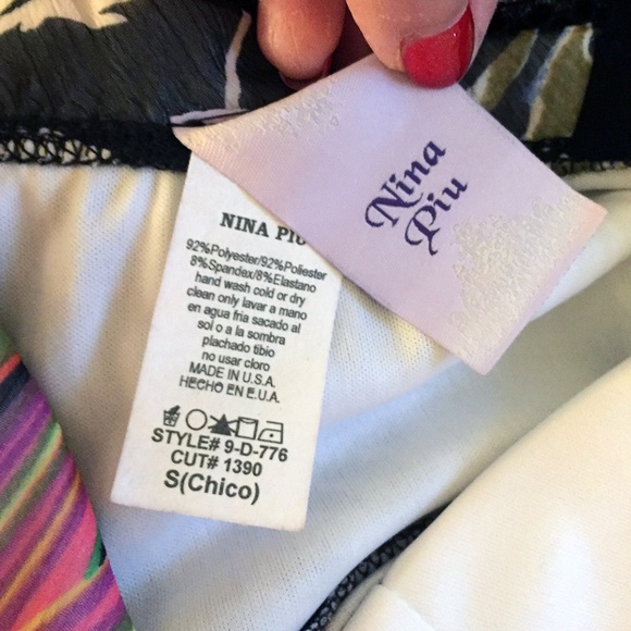 NWT! Nina Piu Sleeveless Colorful Pleated Maxi Dress, V-Neck, Small - Picture 7 of 7